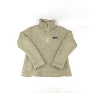 Patagonia Women's Los Gatos Fleece 1/4 Zip Tan Beige Pullover Small Sweater